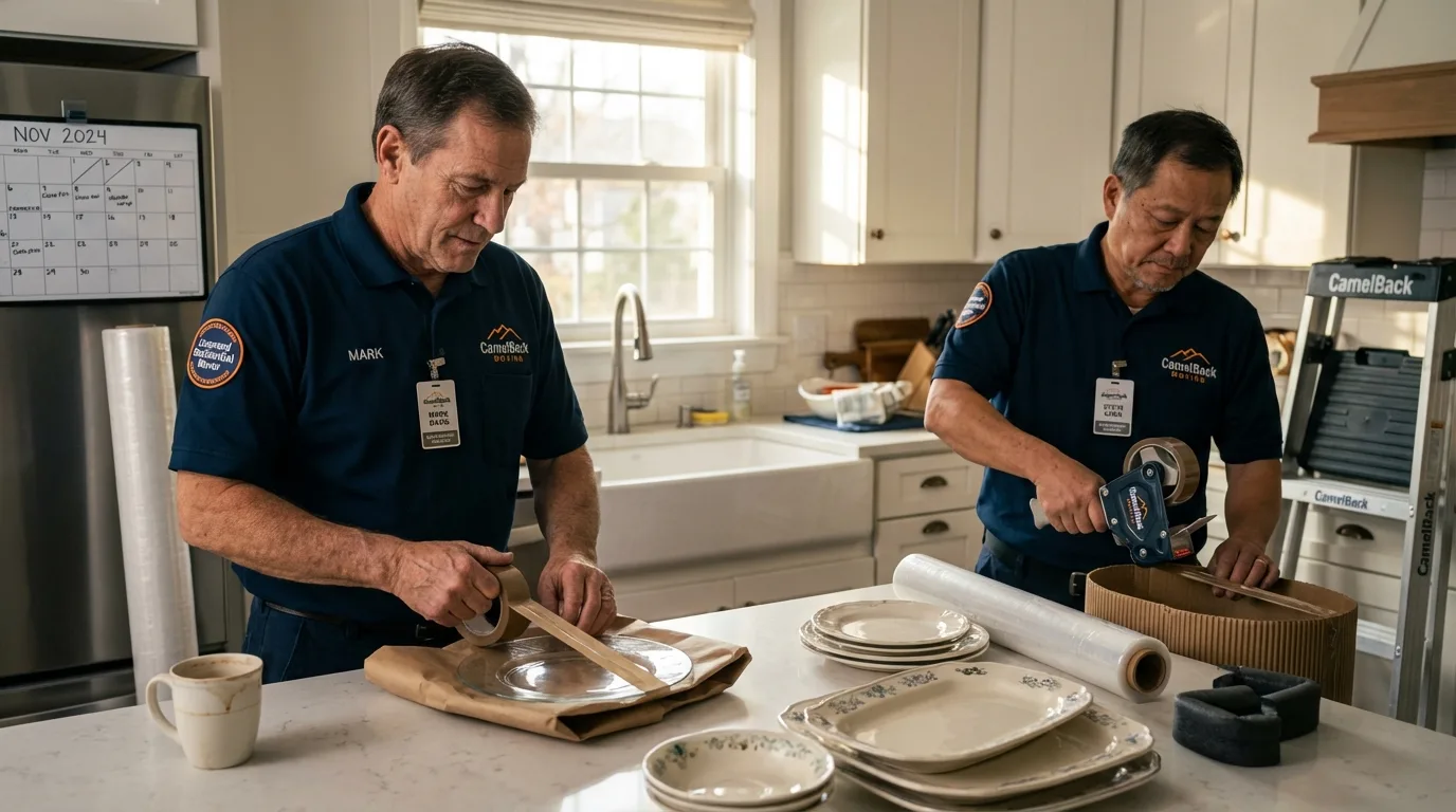 Professional crew packing kitchen dishware in Bridgeport, PA